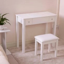 29.3x15.8x31.5 White Wooden Vanity Table Makeup Desk with Flip-top Mirror Writing desk by Aoibox 14 29.3x15.8x31.5 White Wooden Vanity Table Makeup Desk with Flip-top Mirror Writing desk by Aoibox -Homepop Sales white aoibox makeup vanities snmx087 fa 1000