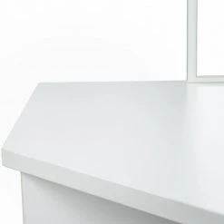 44.88in. x 24.02in. x 55.12in. White Wooden Vanity Table Set Corner Dressing Table with Three-Fold Mirror and 5 Drawer by Aoibox 13 44.88in. x 24.02in. x 55.12in. White Wooden Vanity Table Set Corner Dressing Table with Three-Fold Mirror and 5 Drawer by Aoibox -Homepop Sales white aoibox makeup vanities snmx492 1d 1000