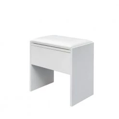 44.88in. x 24.02in. x 55.12in. White Wooden Vanity Table Set Corner Dressing Table with Three-Fold Mirror and 5 Drawer by Aoibox 19 44.88in. x 24.02in. x 55.12in. White Wooden Vanity Table Set Corner Dressing Table with Three-Fold Mirror and 5 Drawer by Aoibox -Homepop Sales white aoibox makeup vanities snmx492 fa 1000