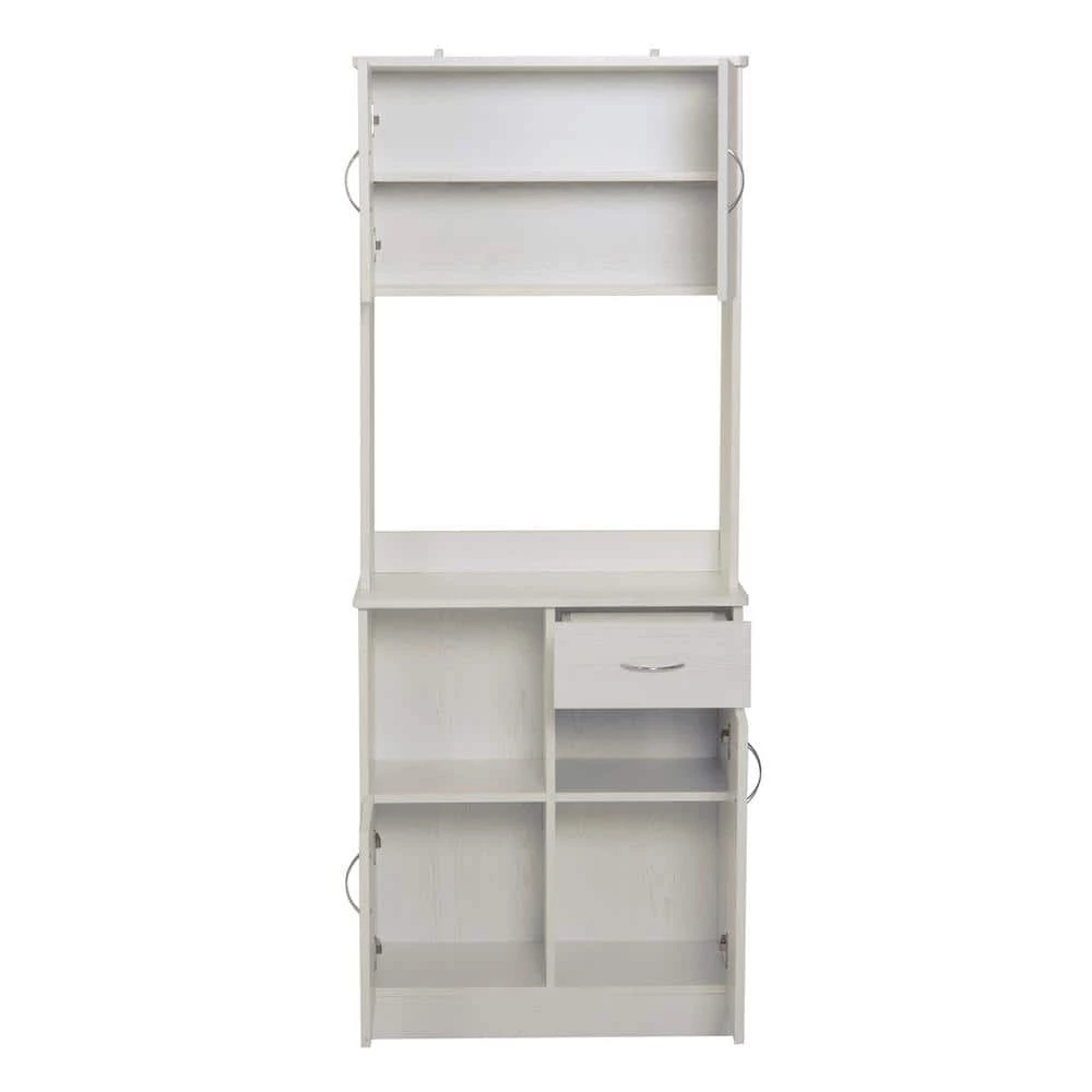 Modern Kitchen Pantry with Buffet Cabinet, 4 door & 1 drawer, Cupboard Doors and Shelves, White Oak by Aoibox 3 Modern Kitchen Pantry with Buffet Cabinet, 4 door & 1 drawer, Cupboard Doors and Shelves, White Oak by Aoibox - Image 3