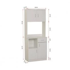 Modern Kitchen Pantry with Buffet Cabinet, 4 door & 1 drawer, Cupboard Doors and Shelves, White Oak by Aoibox 13 Modern Kitchen Pantry with Buffet Cabinet, 4 door & 1 drawer, Cupboard Doors and Shelves, White Oak by Aoibox -Homepop Sales white aoibox sideboards buffet tables snmx1329 c3 1000