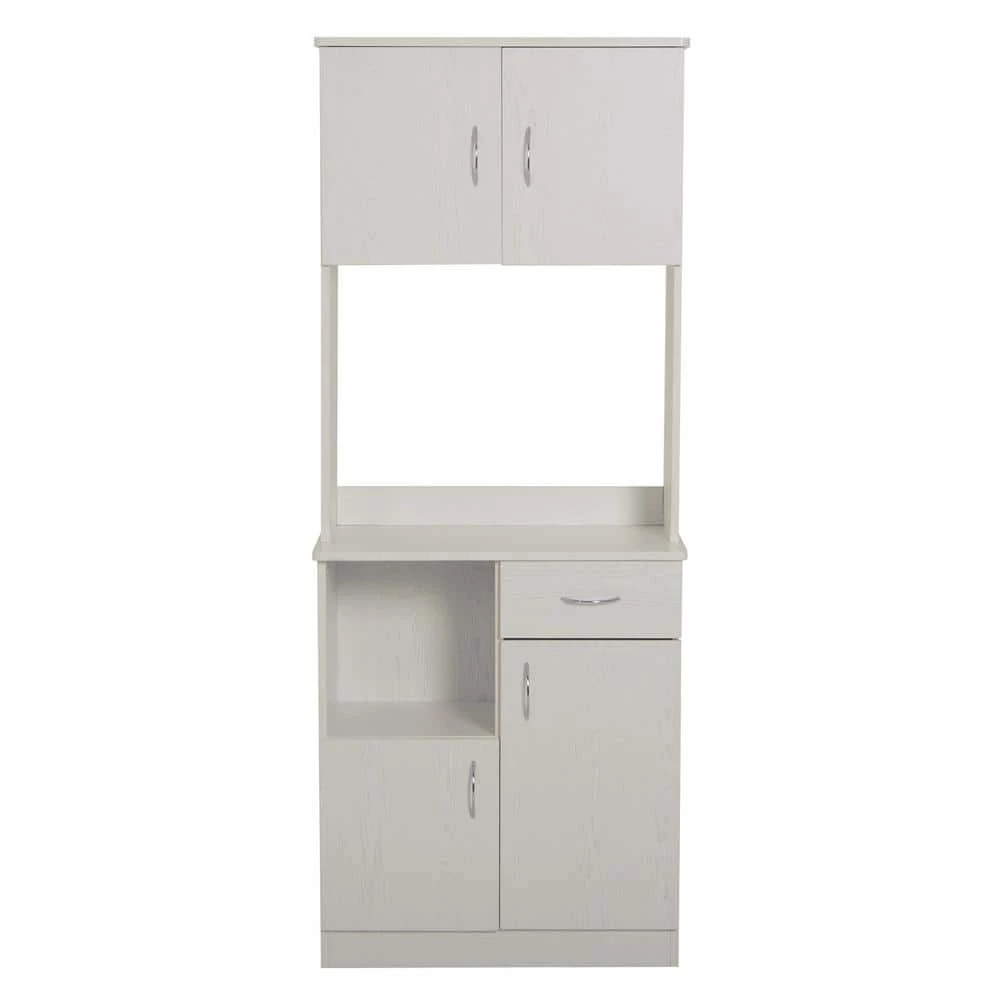 Modern Kitchen Pantry with Buffet Cabinet, 4 door & 1 drawer, Cupboard Doors and Shelves, White Oak by Aoibox 2 Modern Kitchen Pantry with Buffet Cabinet, 4 door & 1 drawer, Cupboard Doors and Shelves, White Oak by Aoibox - Image 2