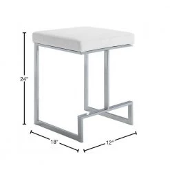 Kafka 24 in. White and Chrome Upholstered Counter Stool by Carolina Cottage 7 Kafka 24 in. White and Chrome Upholstered Counter Stool by Carolina Cottage -Homepop Sales white chrome carolina cottage bar stools 1718 whtchr 40 1000
