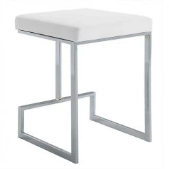 Kafka 24 in. White and Chrome Upholstered Counter Stool by Carolina Cottage 8 Kafka 24 in. White and Chrome Upholstered Counter Stool by Carolina Cottage -Homepop Sales white chrome carolina cottage bar stools 1718 whtchr 66 1000