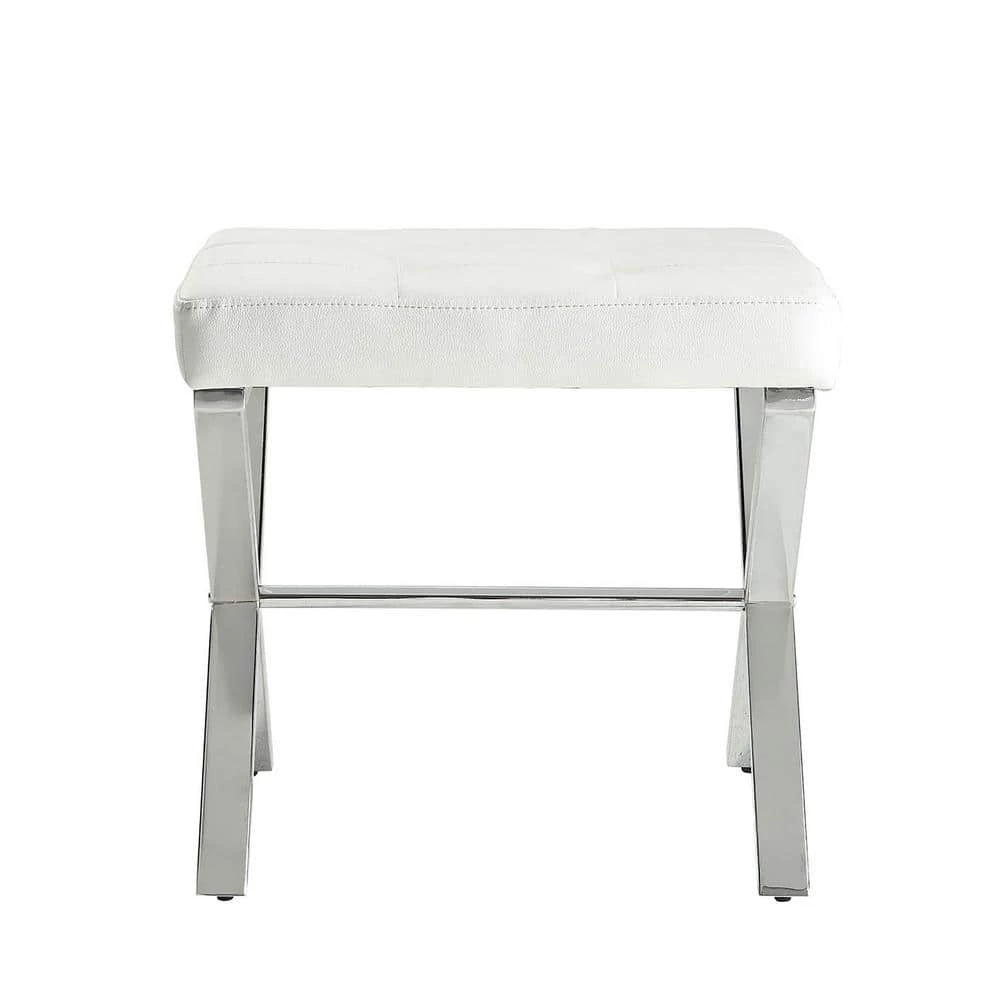 Elisabetta White Tufted Vanity Bench by Carolina Cottage 1 Elisabetta White Tufted Vanity Bench by Carolina Cottage