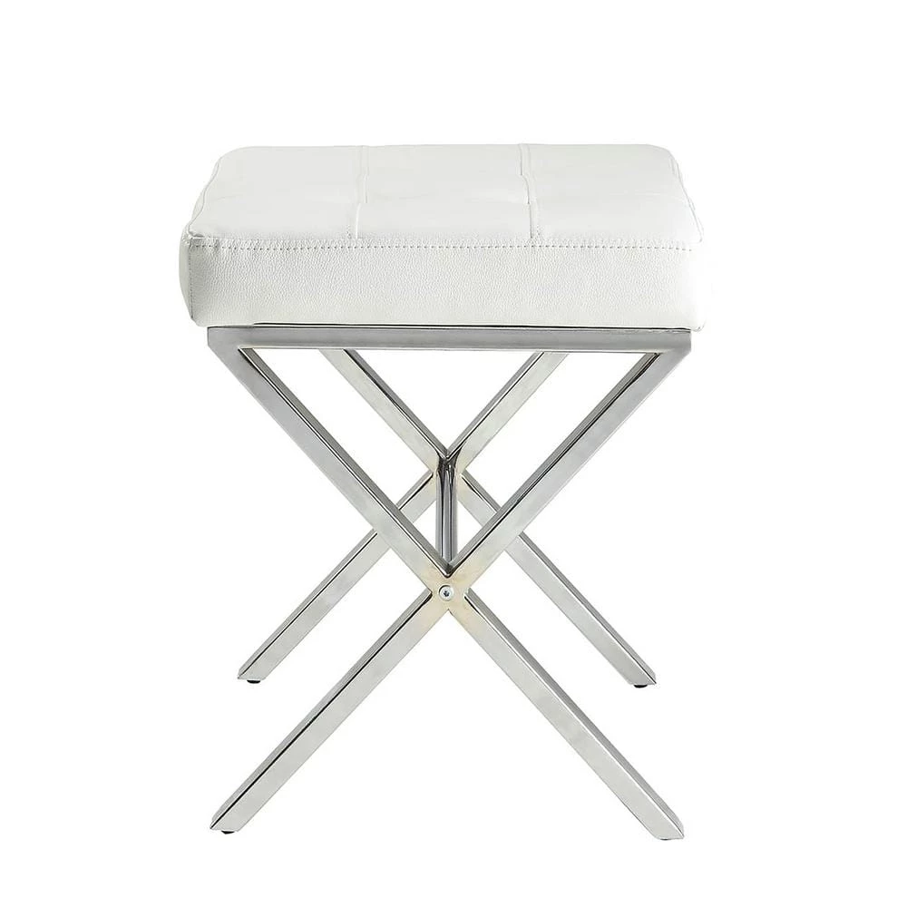 Elisabetta White Tufted Vanity Bench by Carolina Cottage 2 Elisabetta White Tufted Vanity Bench by Carolina Cottage - Image 2