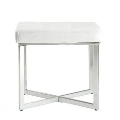Summer White Tufted Vanity Bench by Carolina Cottage