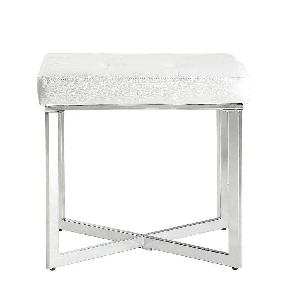 Summer White Tufted Vanity Bench by Carolina Cottage 1 Summer White Tufted Vanity Bench by Carolina Cottage