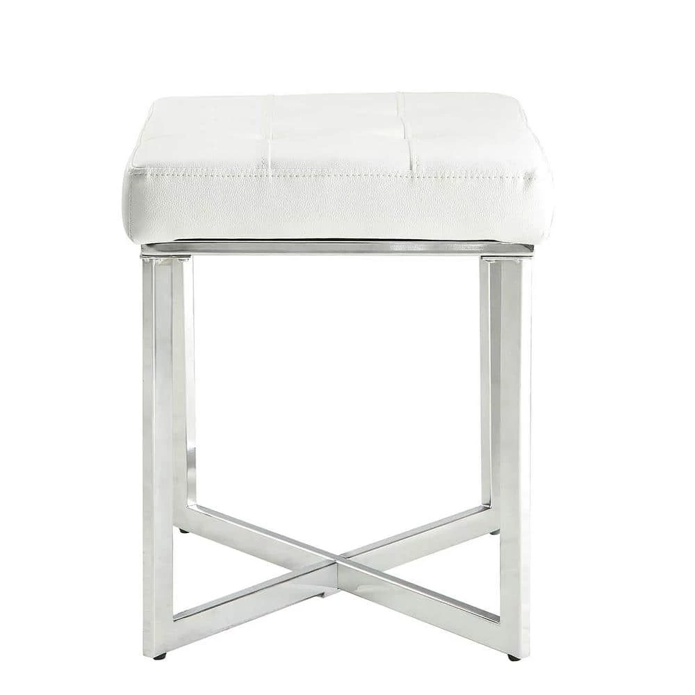 Summer White Tufted Vanity Bench by Carolina Cottage 2 Summer White Tufted Vanity Bench by Carolina Cottage - Image 2